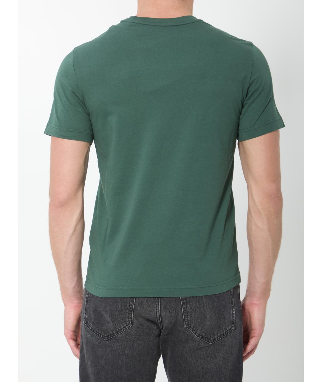 MONCLER Зеленая хлопковая футболка, фото 4