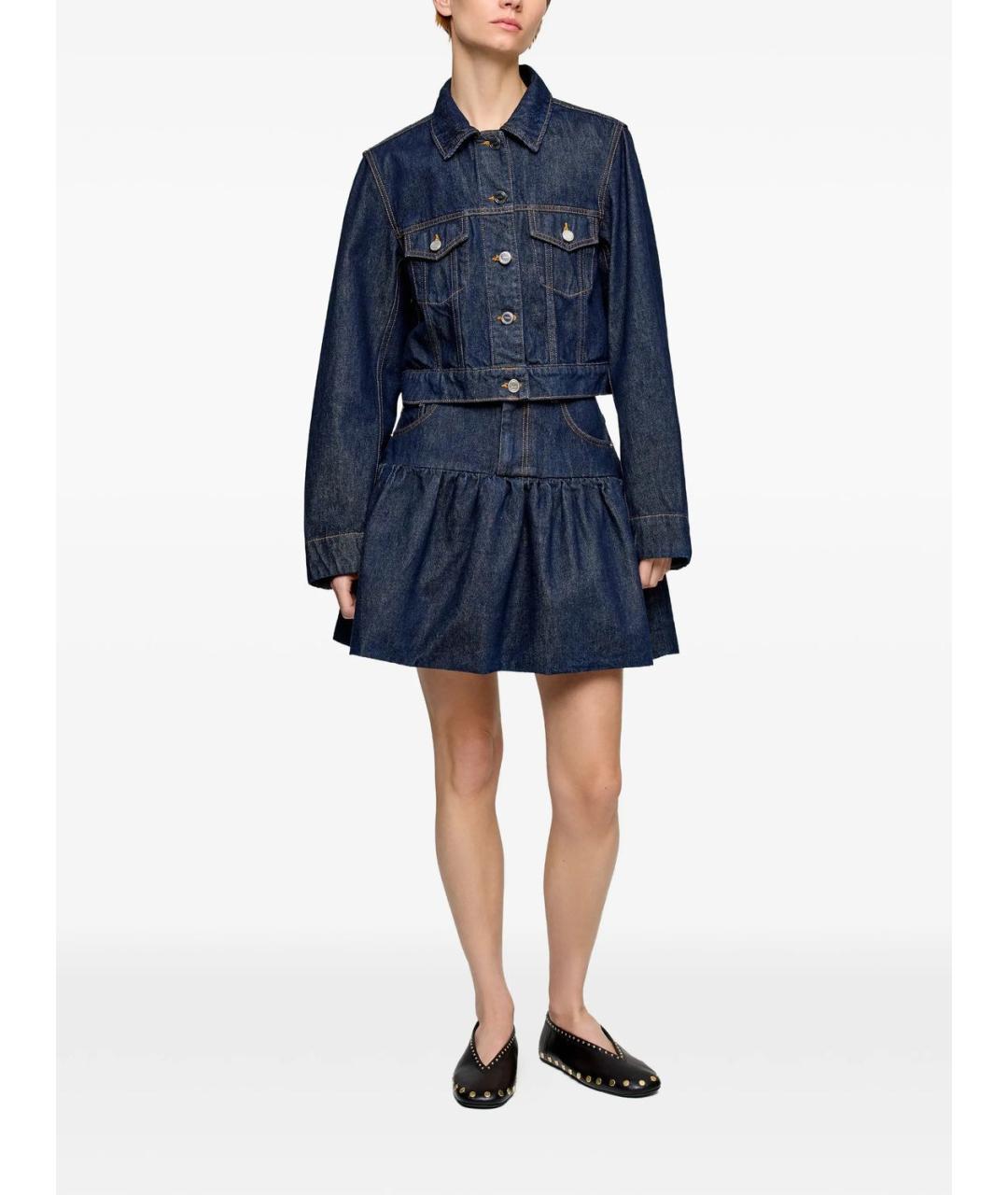 GANNI Синяя хлопковая куртка, фото 3