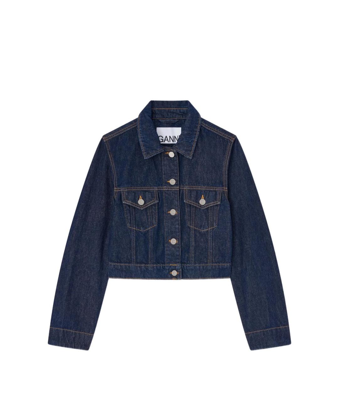 GANNI Синяя хлопковая куртка, фото 1