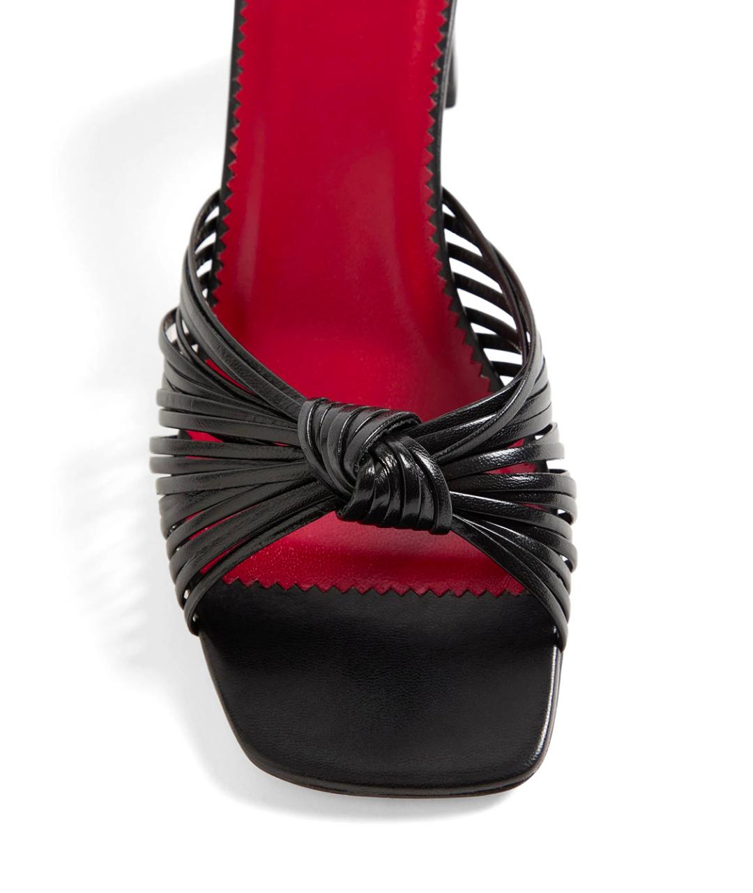 VALENTINO Черные кожаные сандалии, фото 2