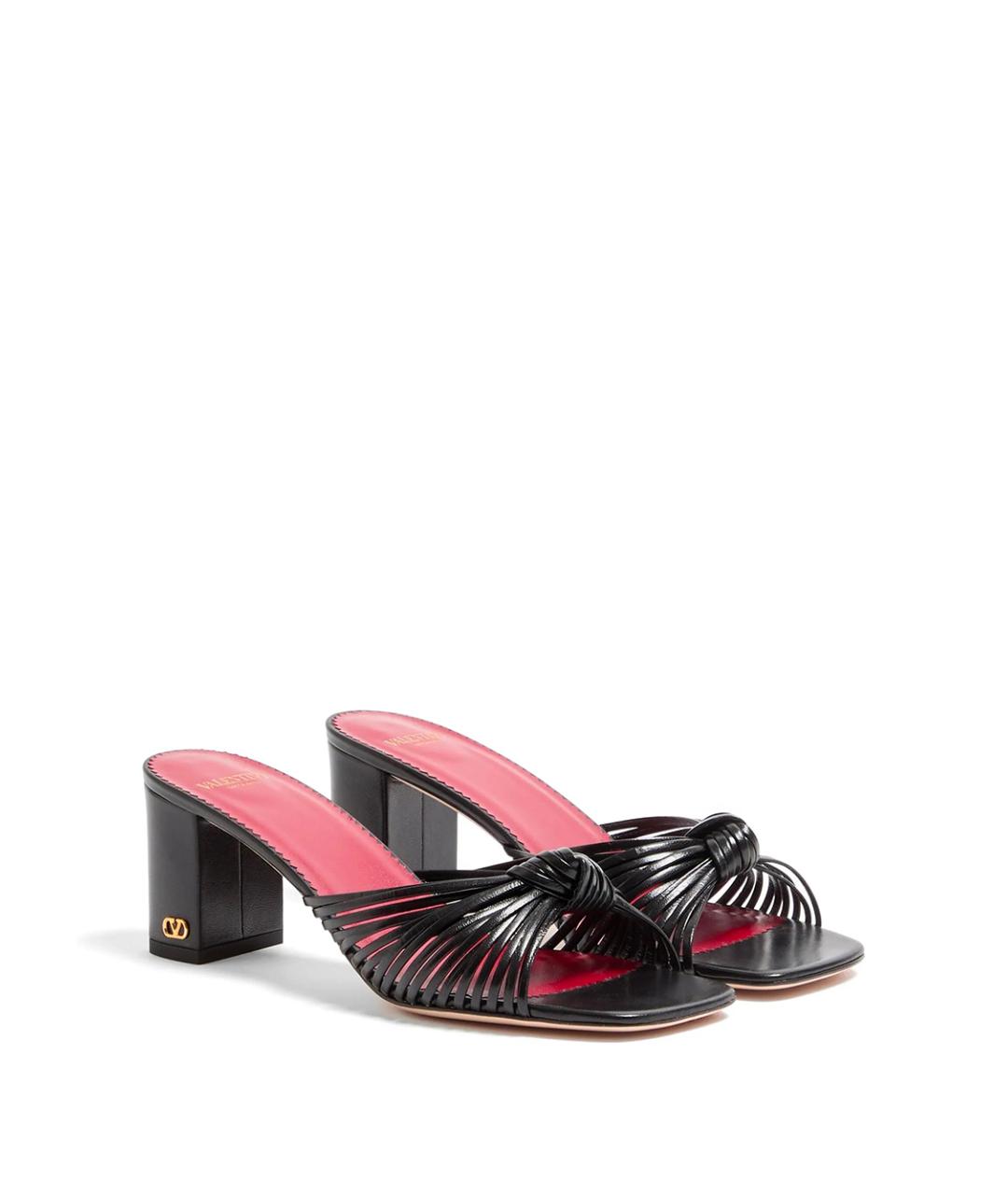 VALENTINO Черные кожаные сандалии, фото 4