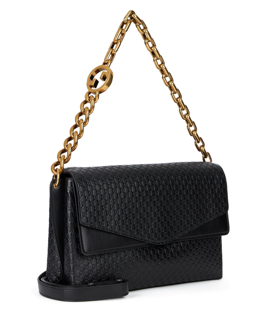 GUCCI Черная кожаная сумка через плечо, фото 3