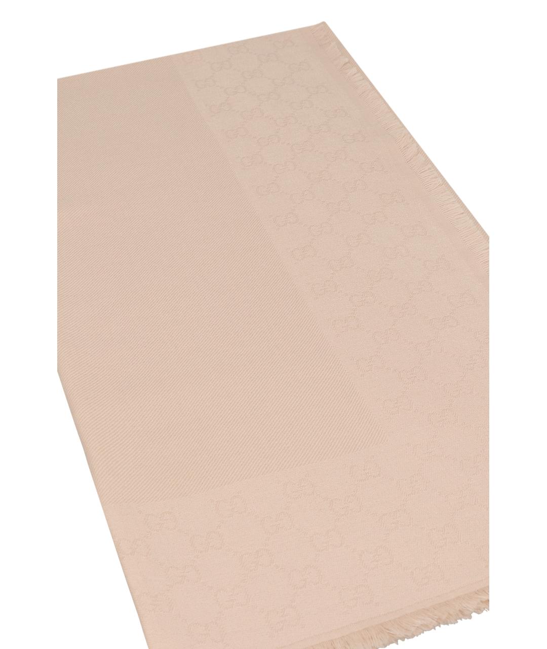 GUCCI Розовый шерстяной шарф, фото 3