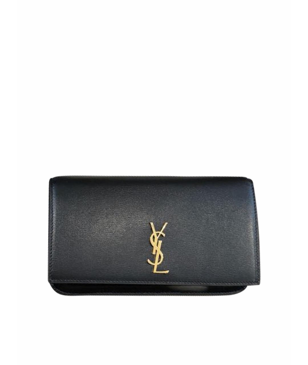 SAINT LAURENT Черная кожаная сумка через плечо, фото 1