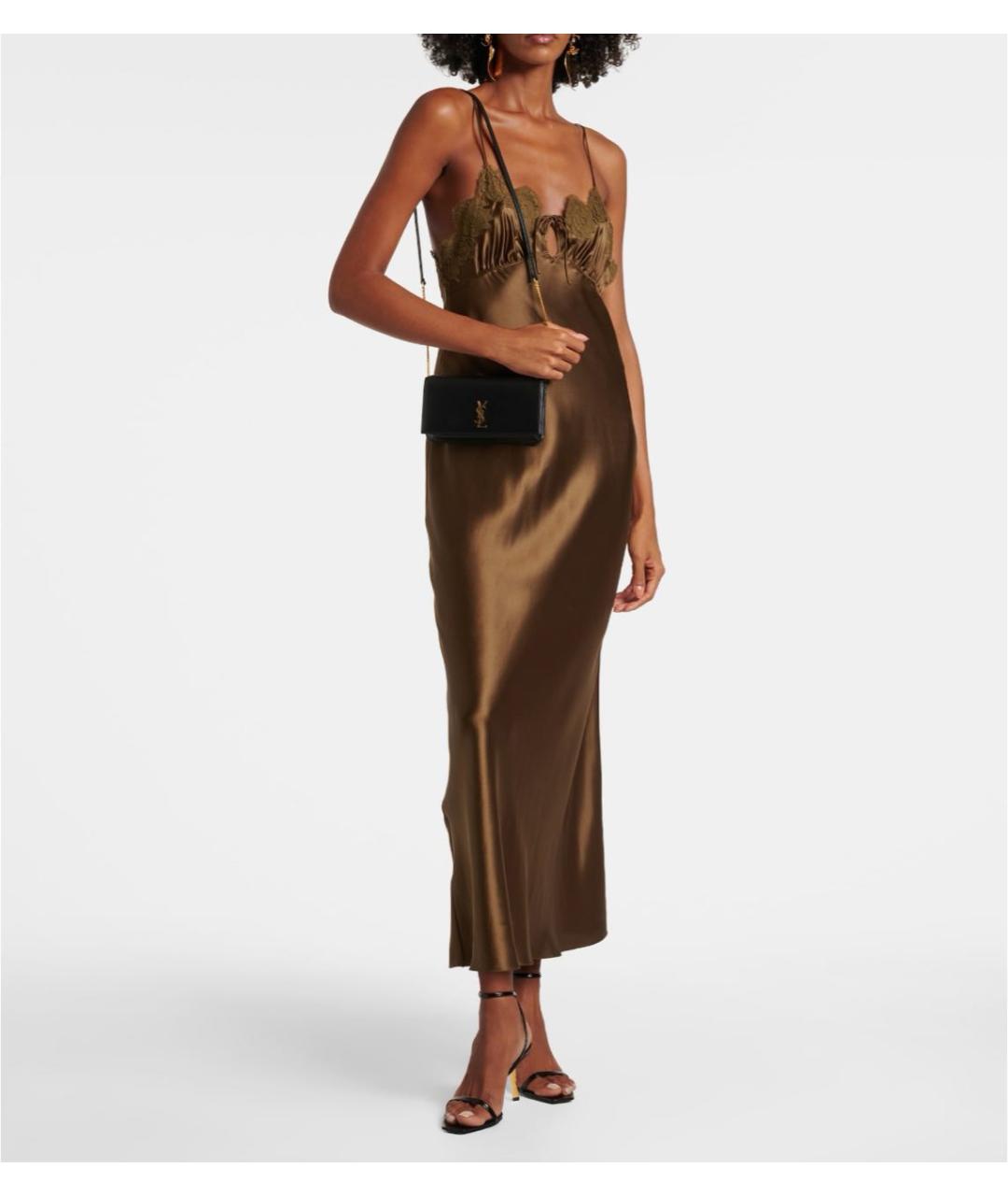 SAINT LAURENT Черная кожаная сумка через плечо, фото 4