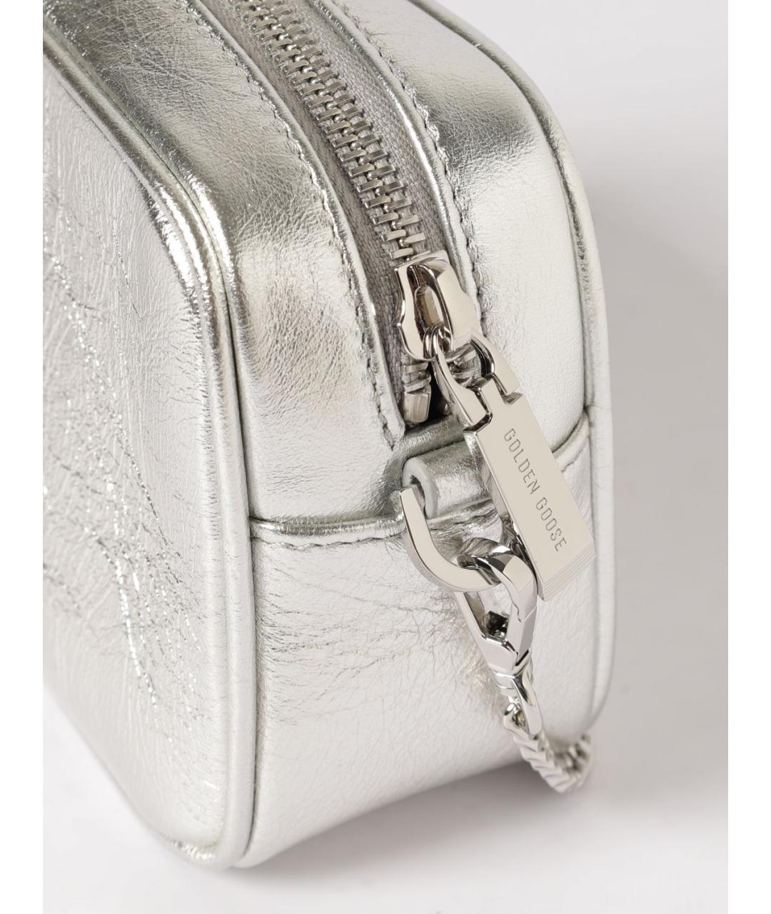 GOLDEN GOOSE DELUXE BRAND Серебряная кожаная сумка через плечо, фото 3