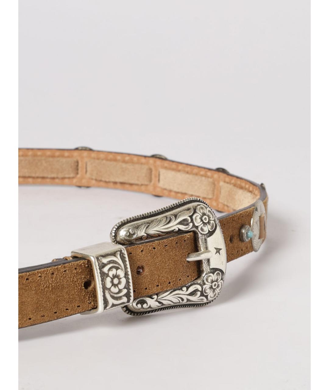 GOLDEN GOOSE DELUXE BRAND Бежевый кожаный ремень, фото 2