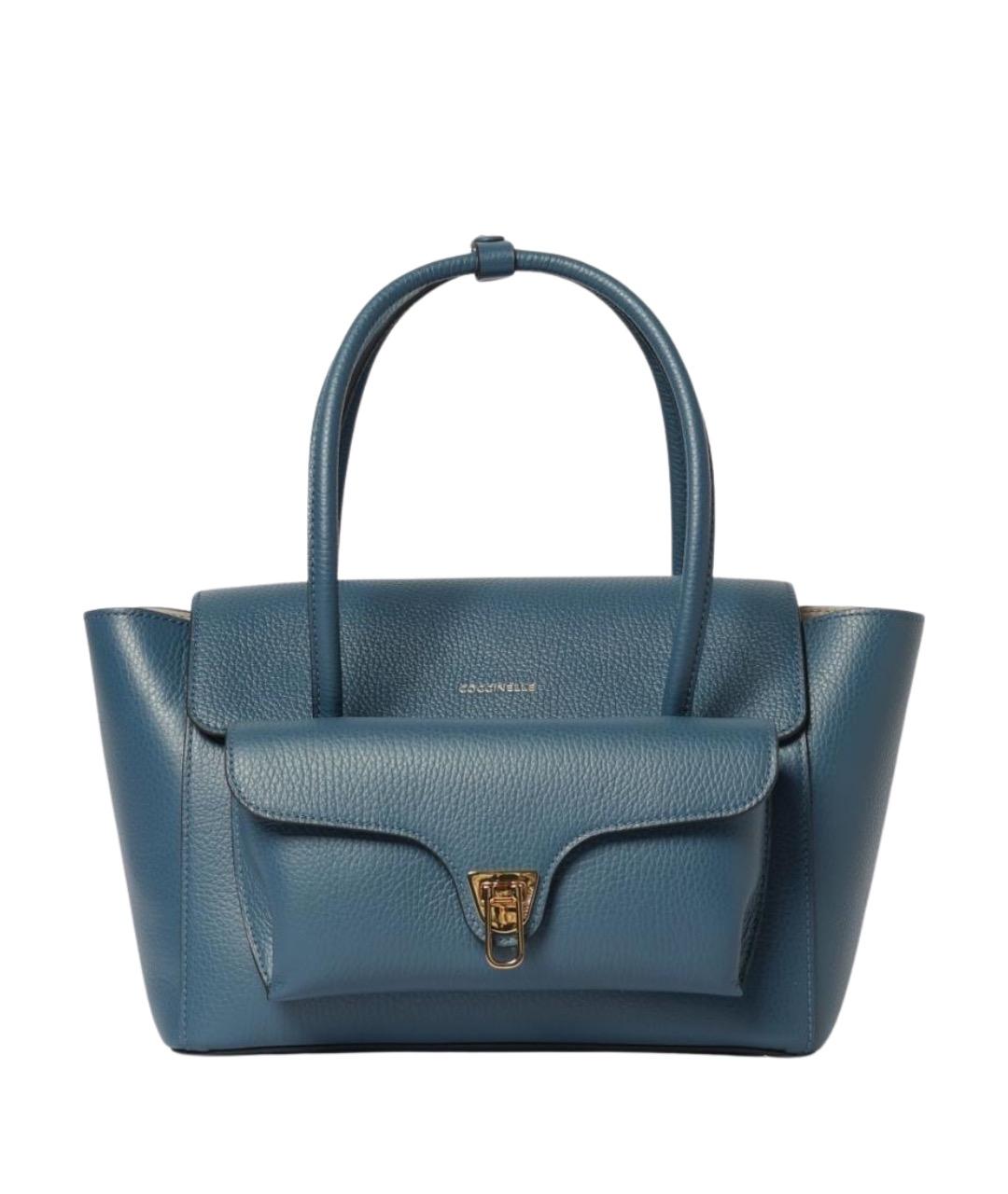 COCCINELLE Синяя кожаная сумка через плечо, фото 1