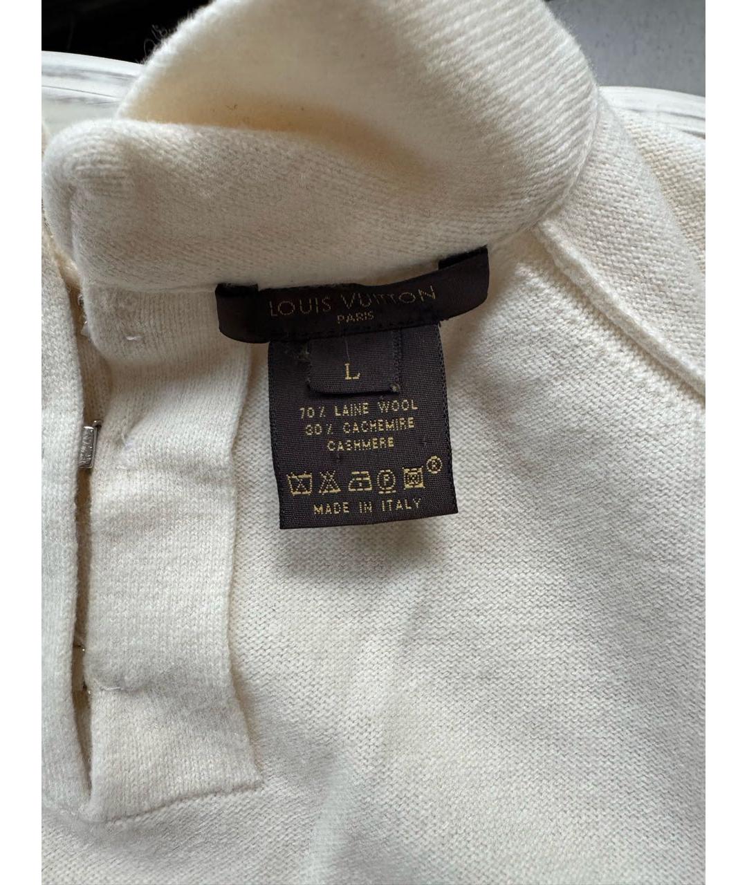 LOUIS VUITTON Бежевый шерстяной джемпер / свитер, фото 4