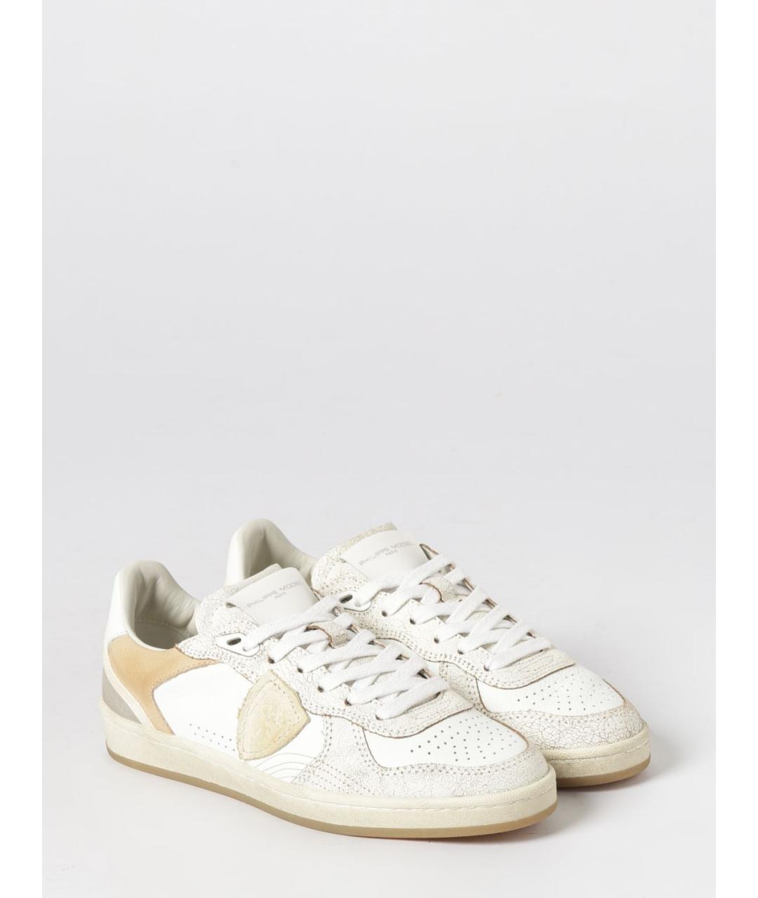 PHILIPPE MODEL Бежевые кожаные кроссовки, фото 2