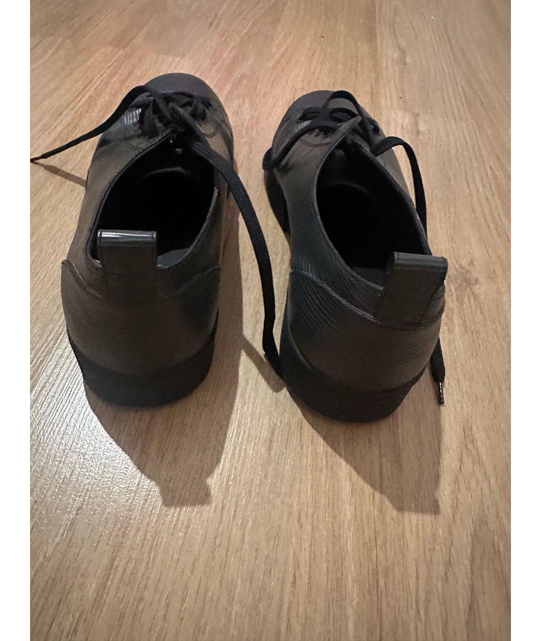 LOUIS VUITTON Антрацитовые кожаные низкие кроссовки / кеды, фото 4