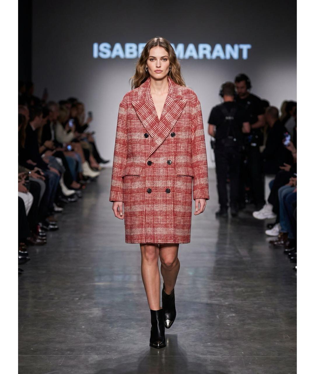 ISABEL MARANT Бордовое шерстяное пальто, фото 5