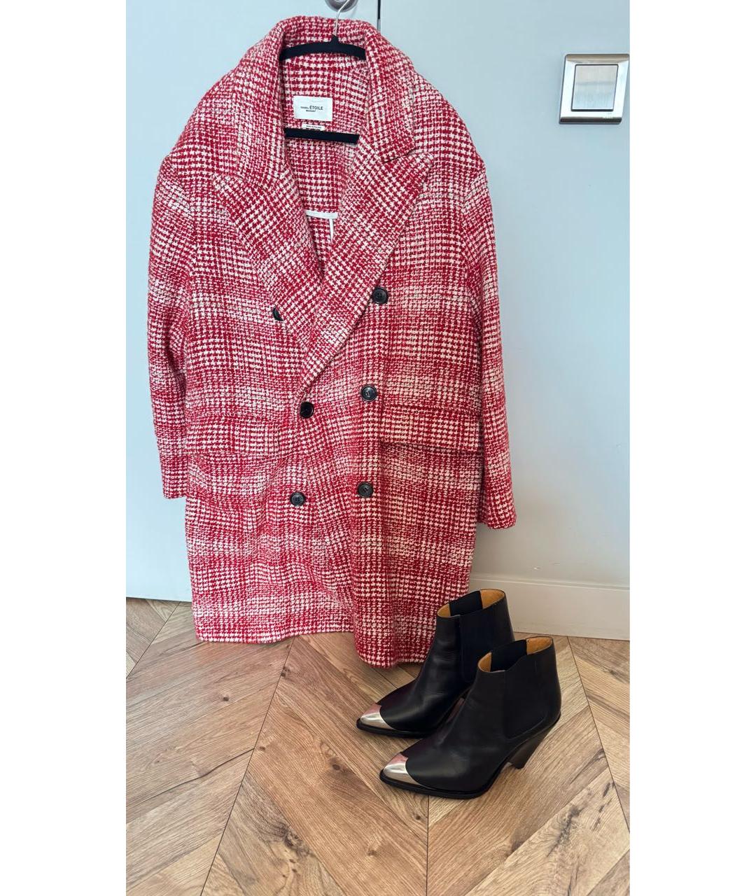 ISABEL MARANT Бордовое шерстяное пальто, фото 3