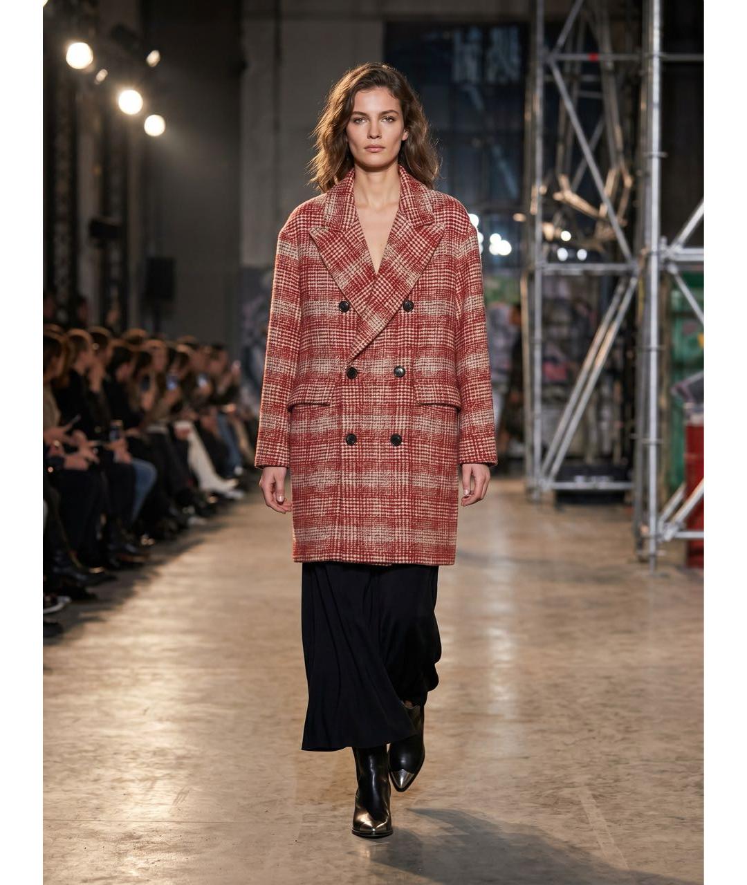 ISABEL MARANT Бордовое шерстяное пальто, фото 7