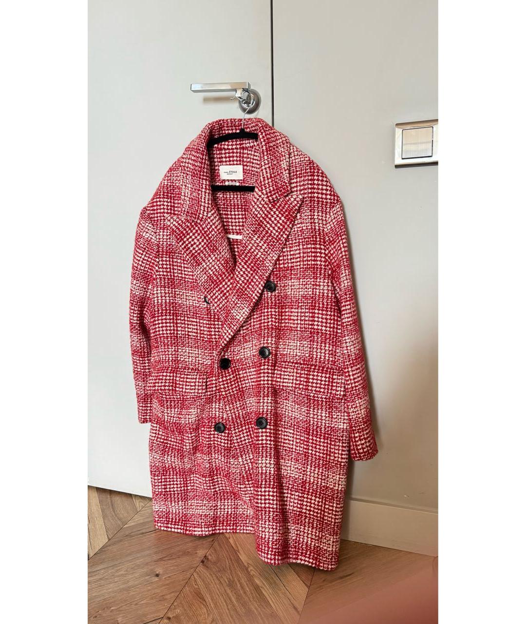 ISABEL MARANT Бордовое шерстяное пальто, фото 4