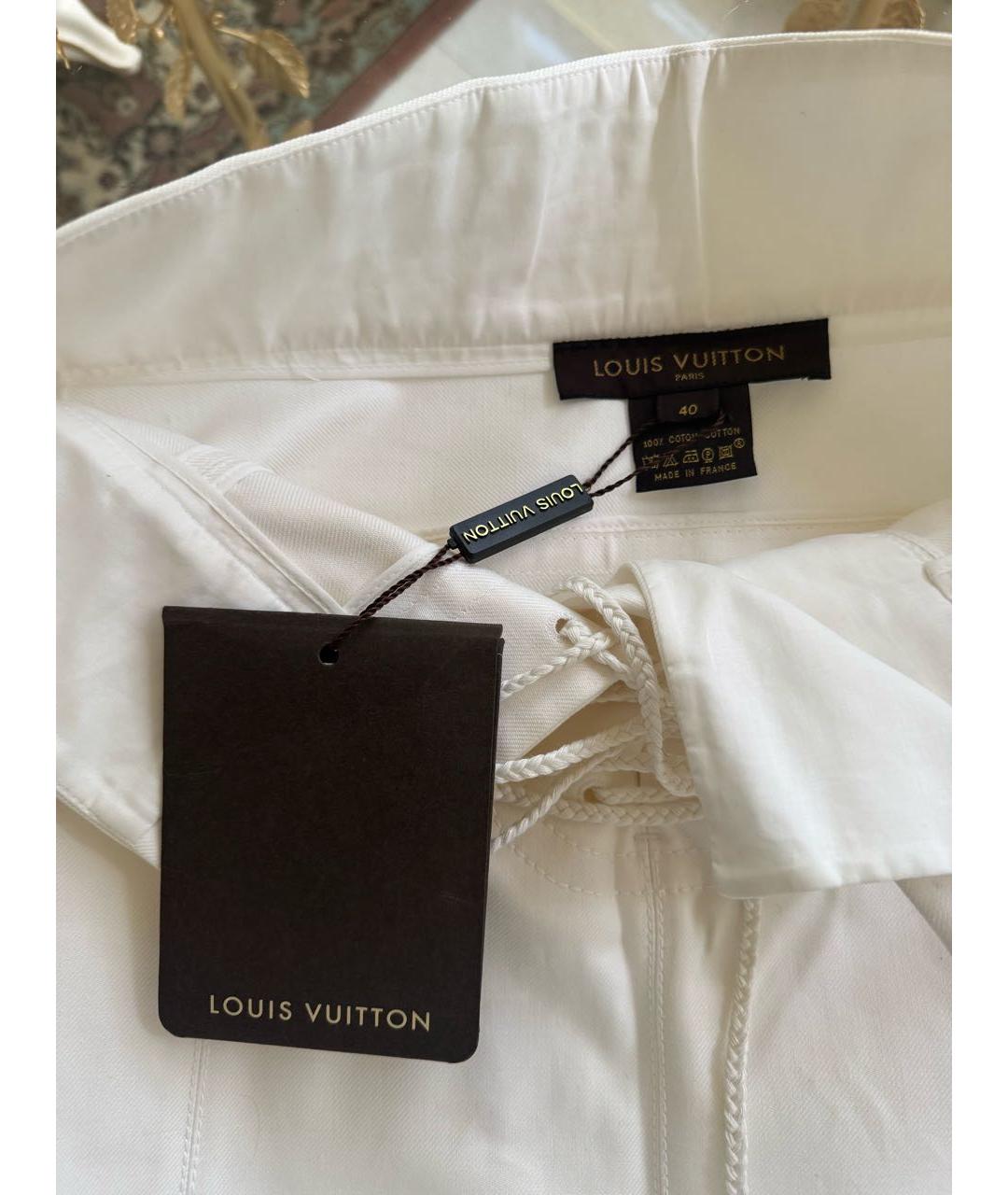 LOUIS VUITTON Белая хлопковая юбка миди, фото 5