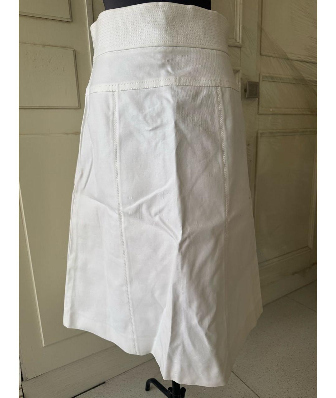 LOUIS VUITTON Белая хлопковая юбка миди, фото 2