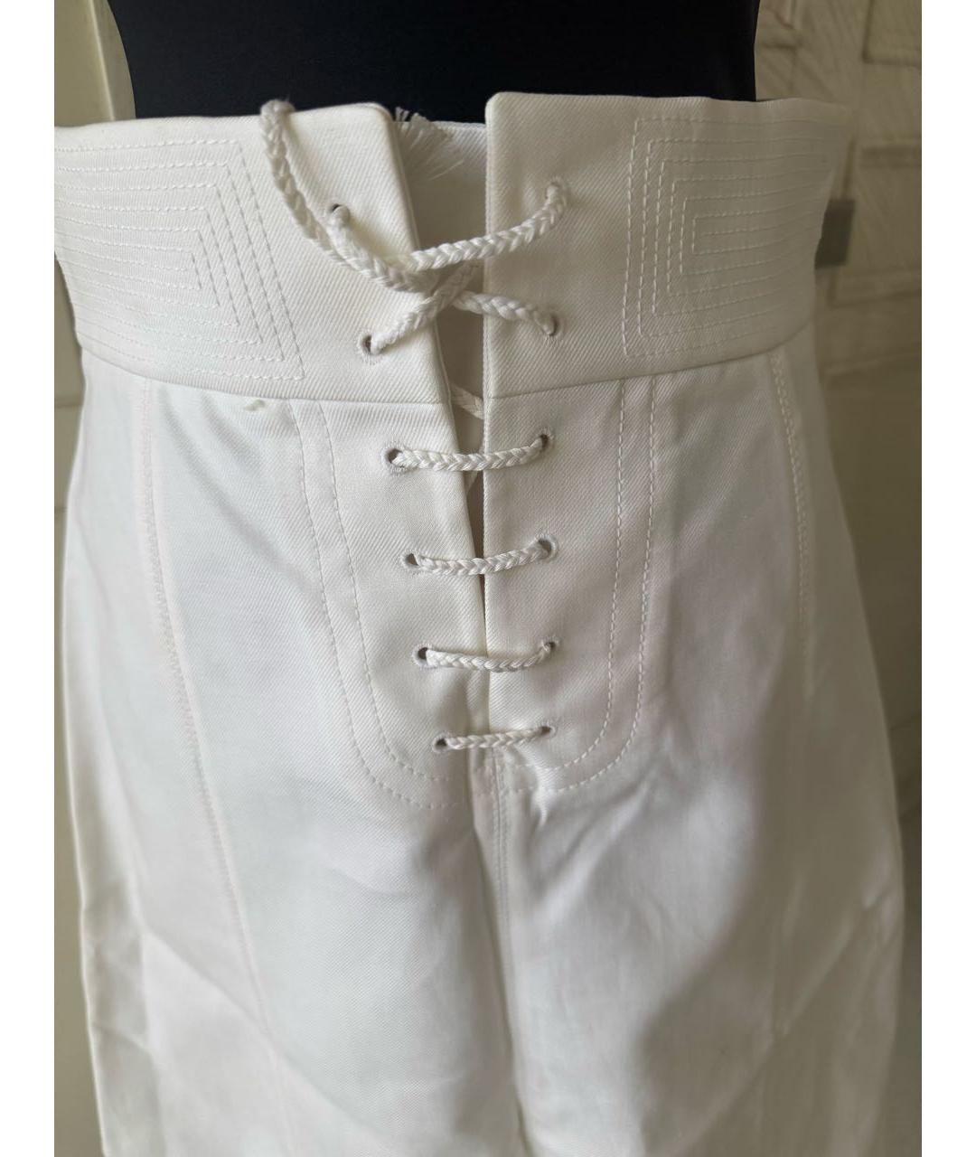 LOUIS VUITTON Белая хлопковая юбка миди, фото 3