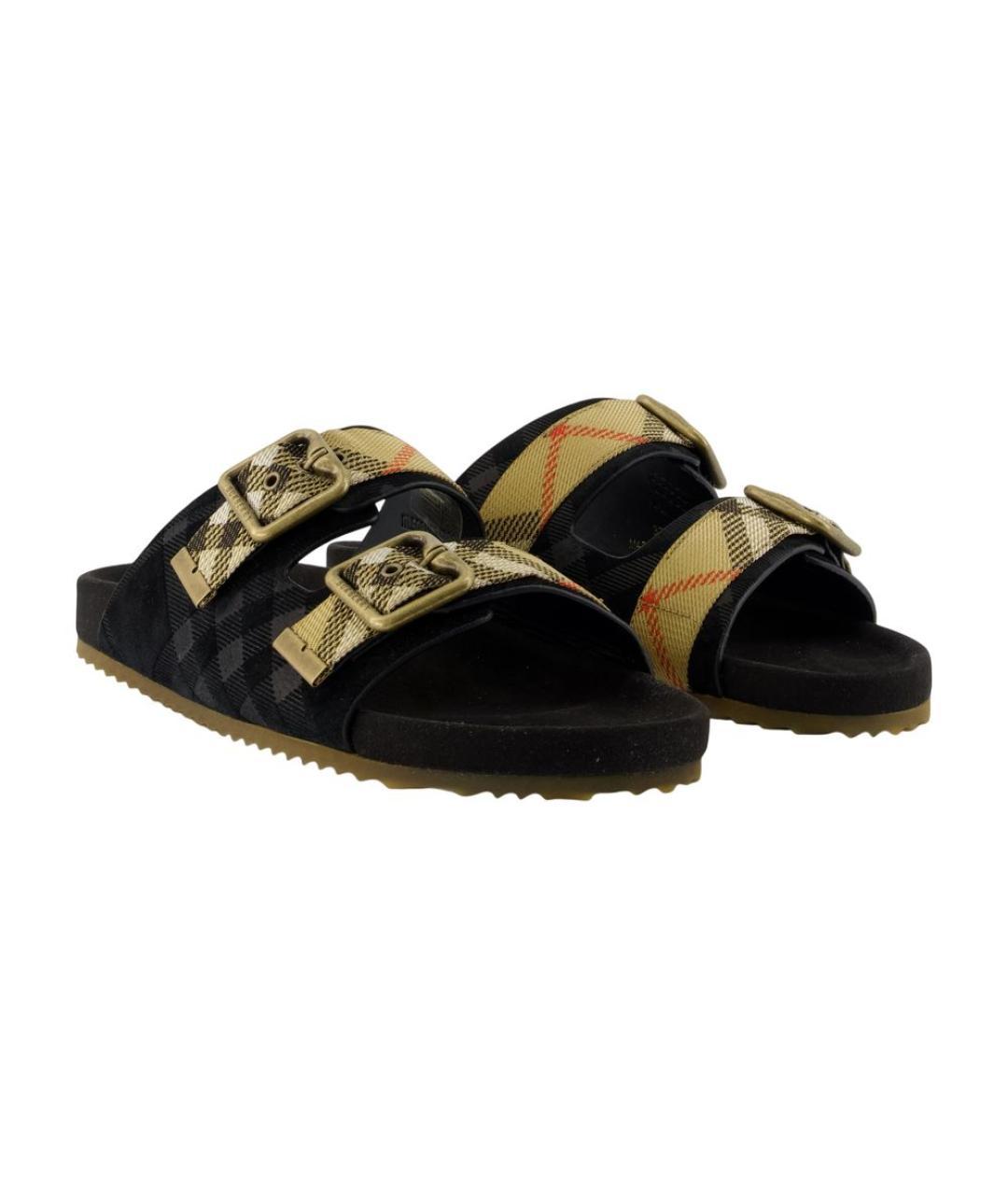 BURBERRY Черные кожаные сандалии, фото 2