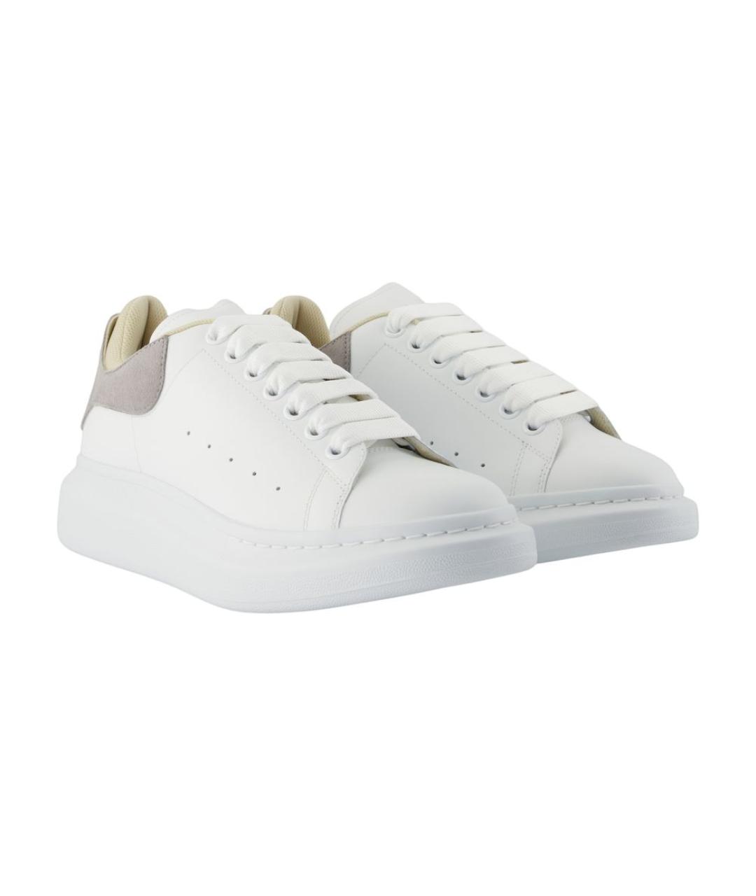 ALEXANDER MCQUEEN Серые кожаные низкие кроссовки / кеды, фото 2