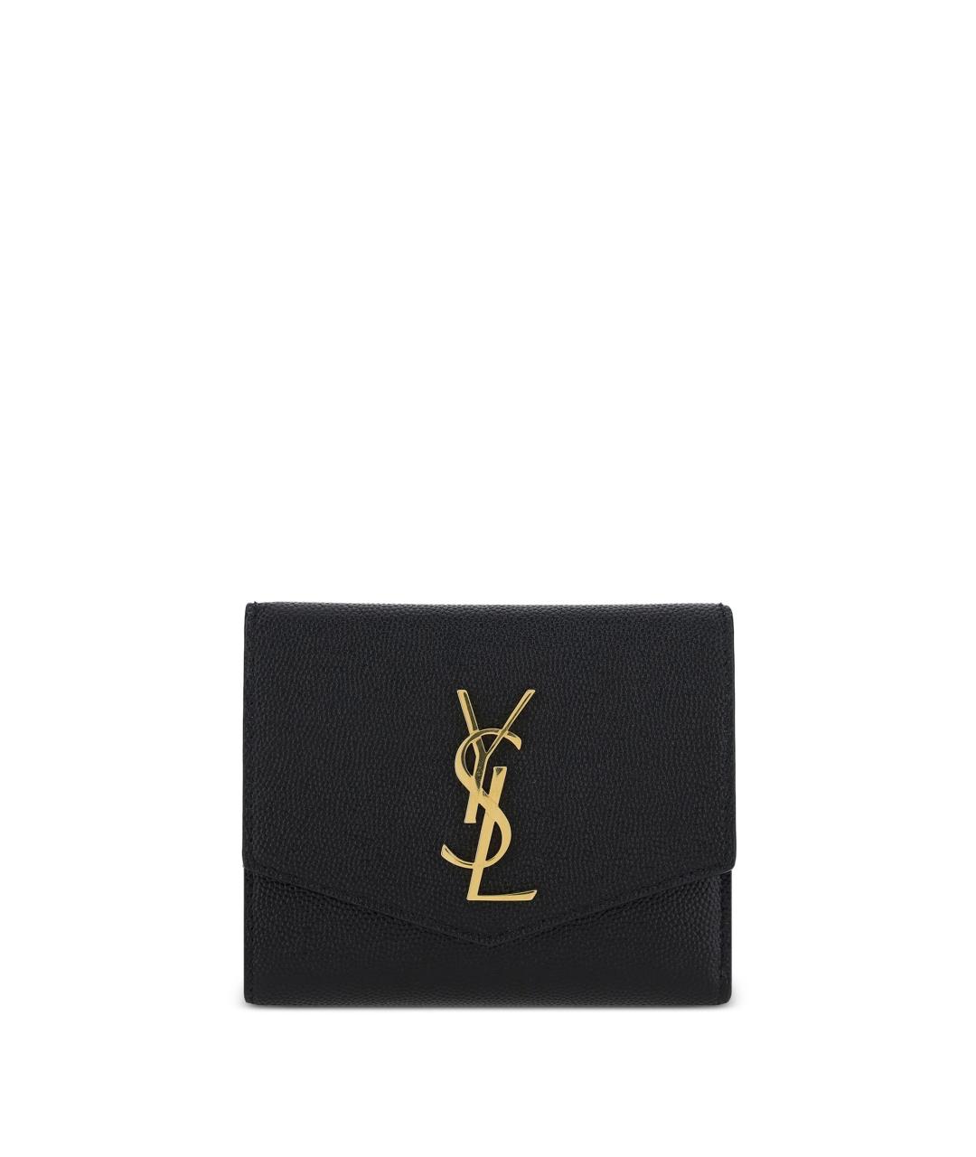 SAINT LAURENT Черный кожаный кошелек, фото 1