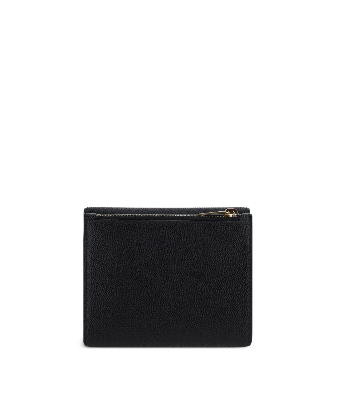 SAINT LAURENT Черный кожаный кошелек, фото 3