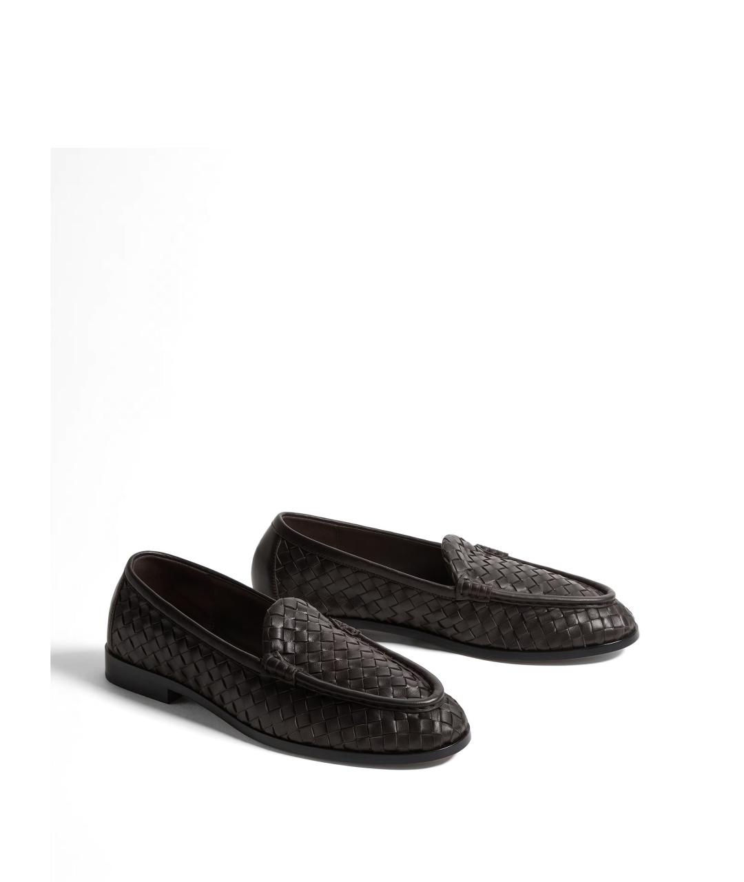 BOTTEGA VENETA Коричневые кожаные лоферы, фото 4