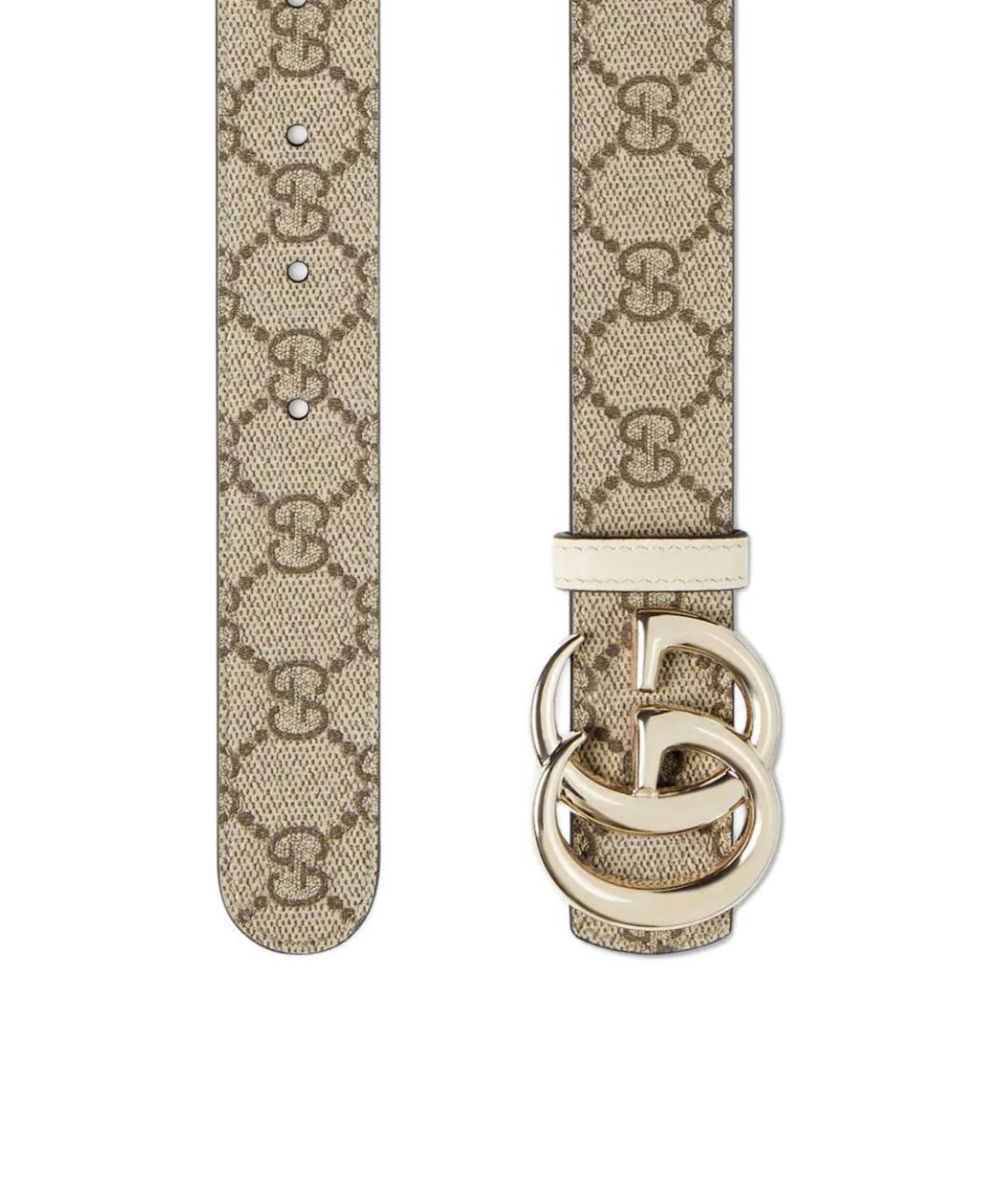 GUCCI Бежевый кожаный ремень, фото 3