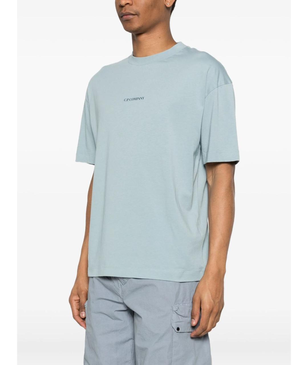 CP COMPANY Голубая хлопковая футболка, фото 4