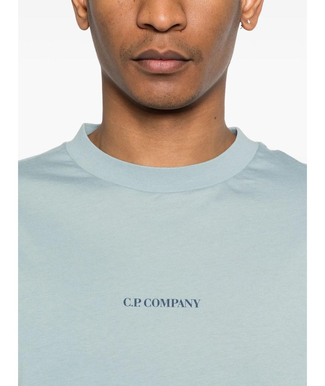 CP COMPANY Голубая хлопковая футболка, фото 3