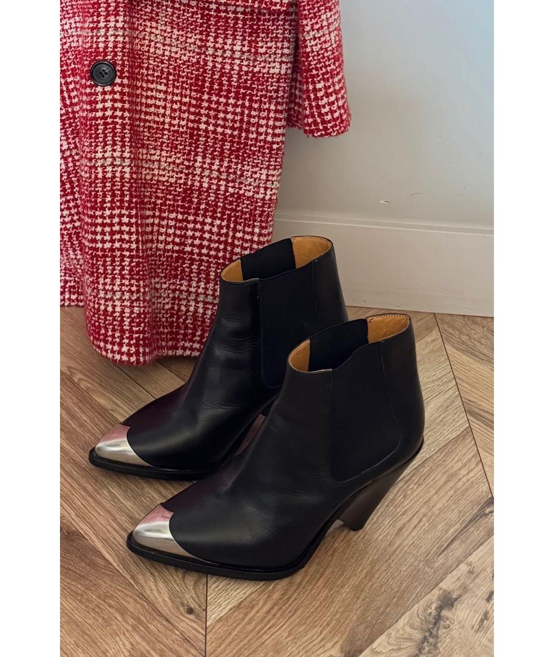 ISABEL MARANT Черные кожаные ботинки, фото 3