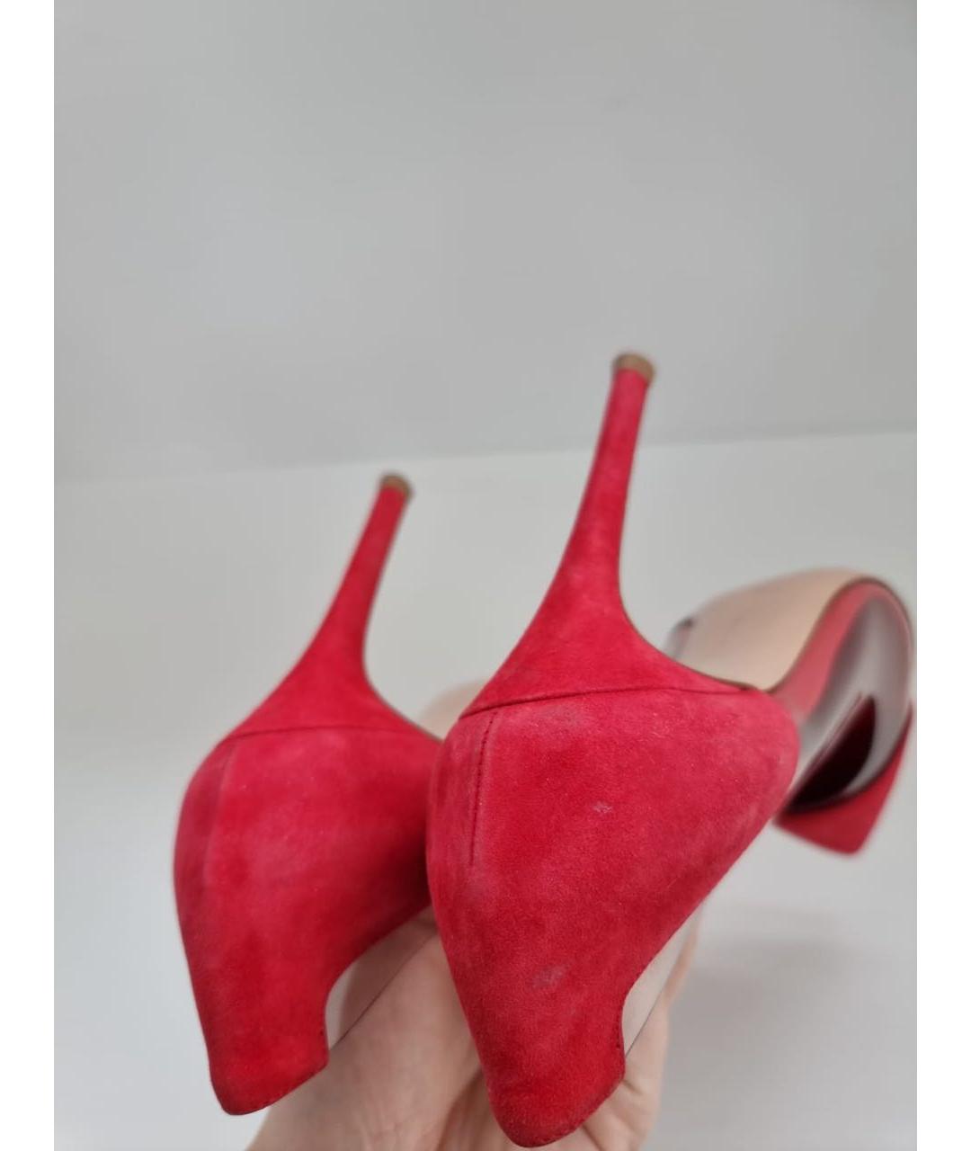 GIANVITO ROSSI Красные замшевые туфли, фото 5