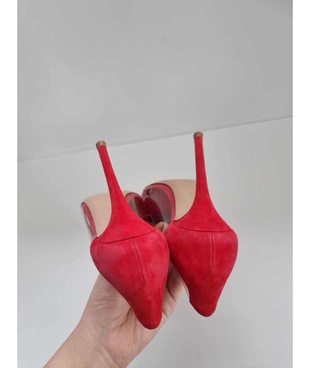 GIANVITO ROSSI Красные замшевые туфли, фото 7