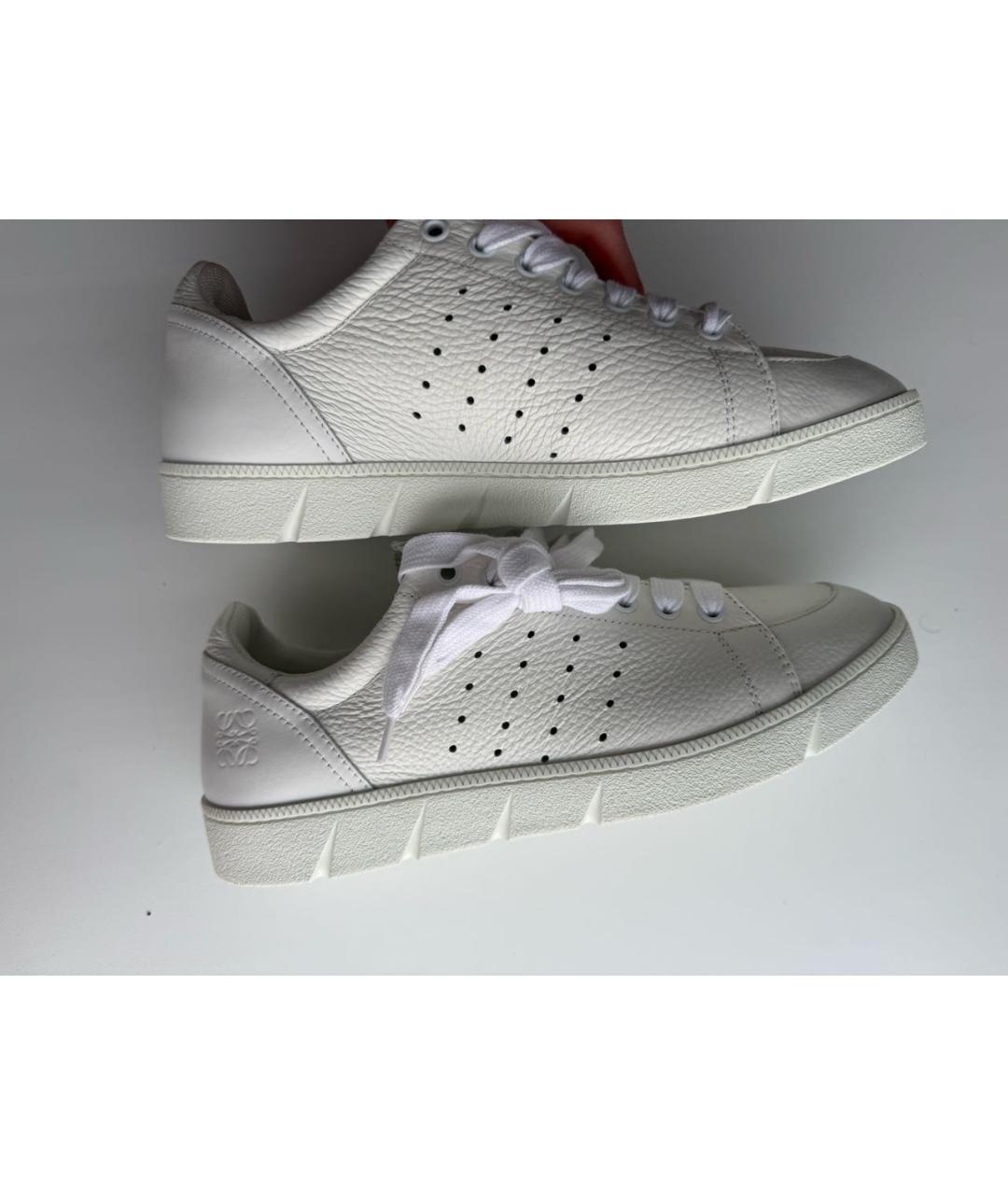 LOEWE Белые кожаные кроссовки, фото 4