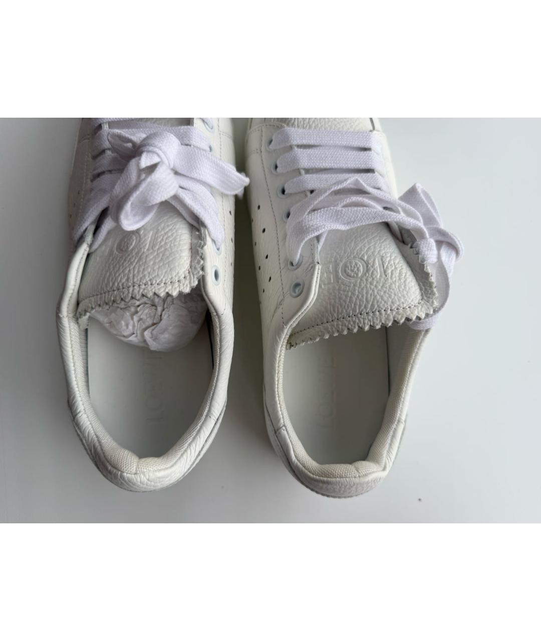 LOEWE Белые кожаные кроссовки, фото 3