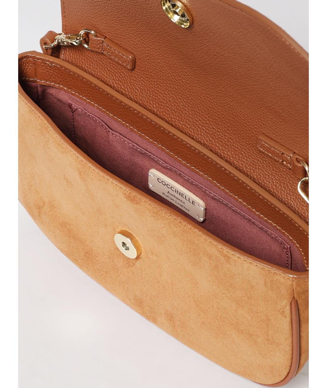 COCCINELLE Коричневая замшевая сумка через плечо, фото 3