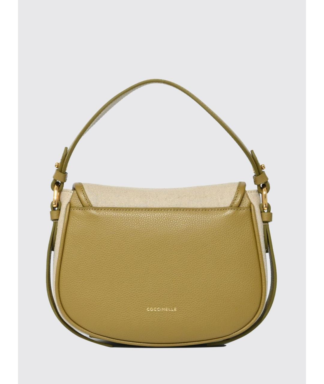 COCCINELLE Зеленая тканевая сумка с короткими ручками, фото 2