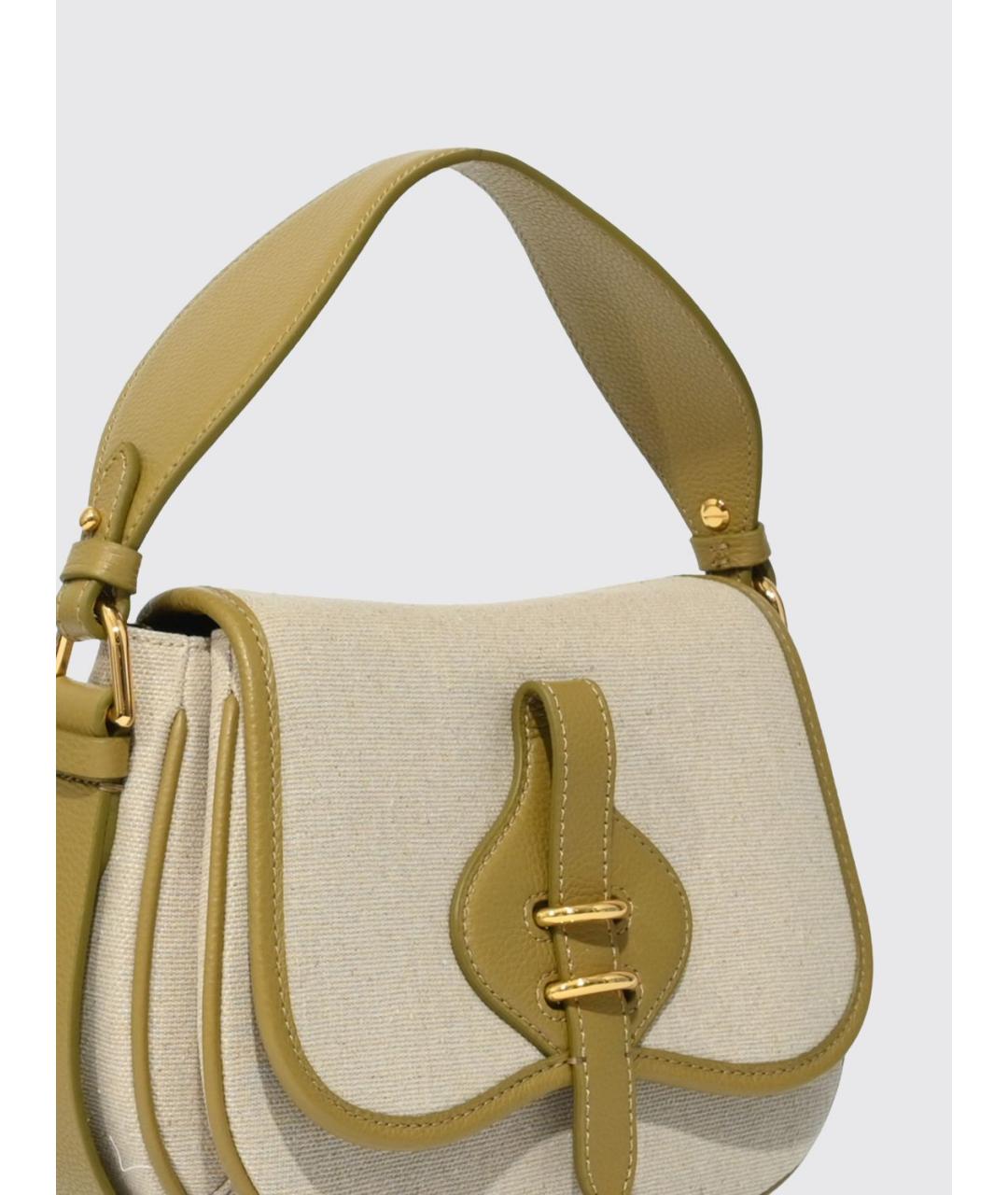 COCCINELLE Зеленая тканевая сумка с короткими ручками, фото 3