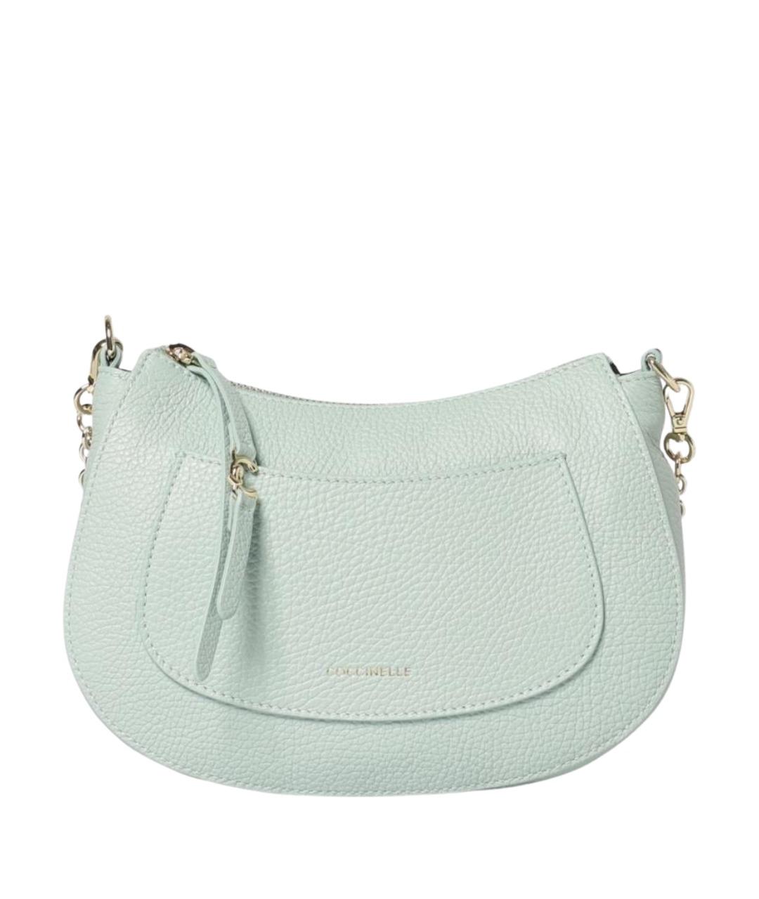 COCCINELLE Бирюзовая кожаная сумка через плечо, фото 1