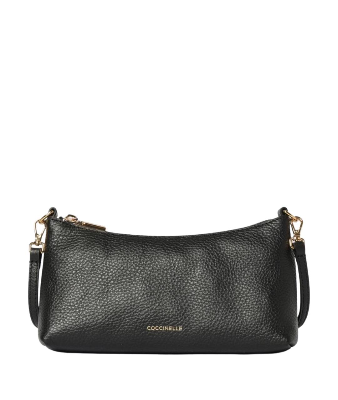 COCCINELLE Черная кожаная сумка через плечо, фото 1