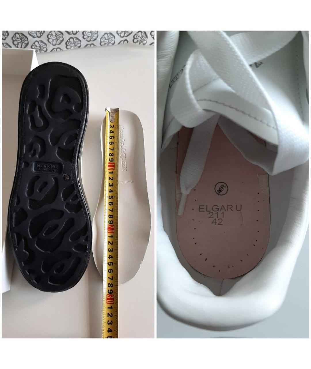 ALEXANDER MCQUEEN Белые кожаные низкие кроссовки / кеды, фото 5