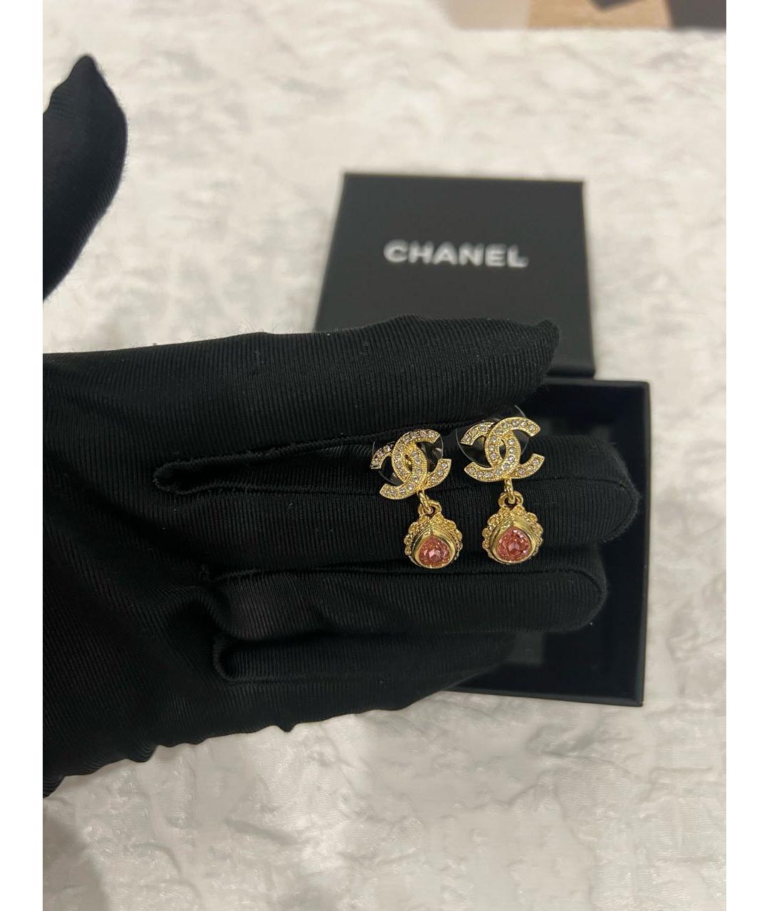 CHANEL Золотые металлические серьги, фото 3