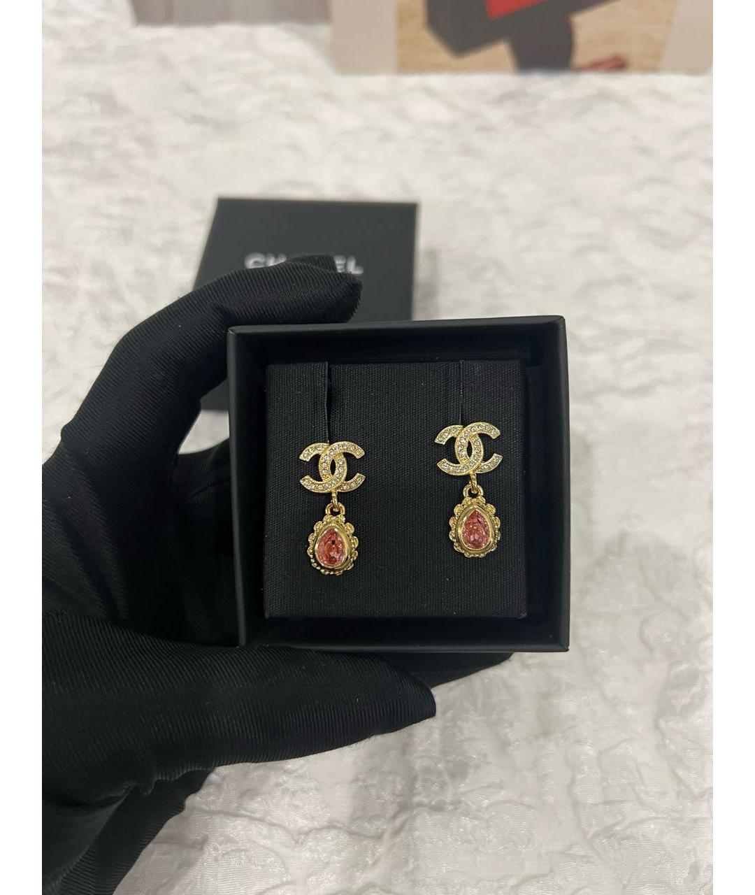CHANEL Золотые металлические серьги, фото 6