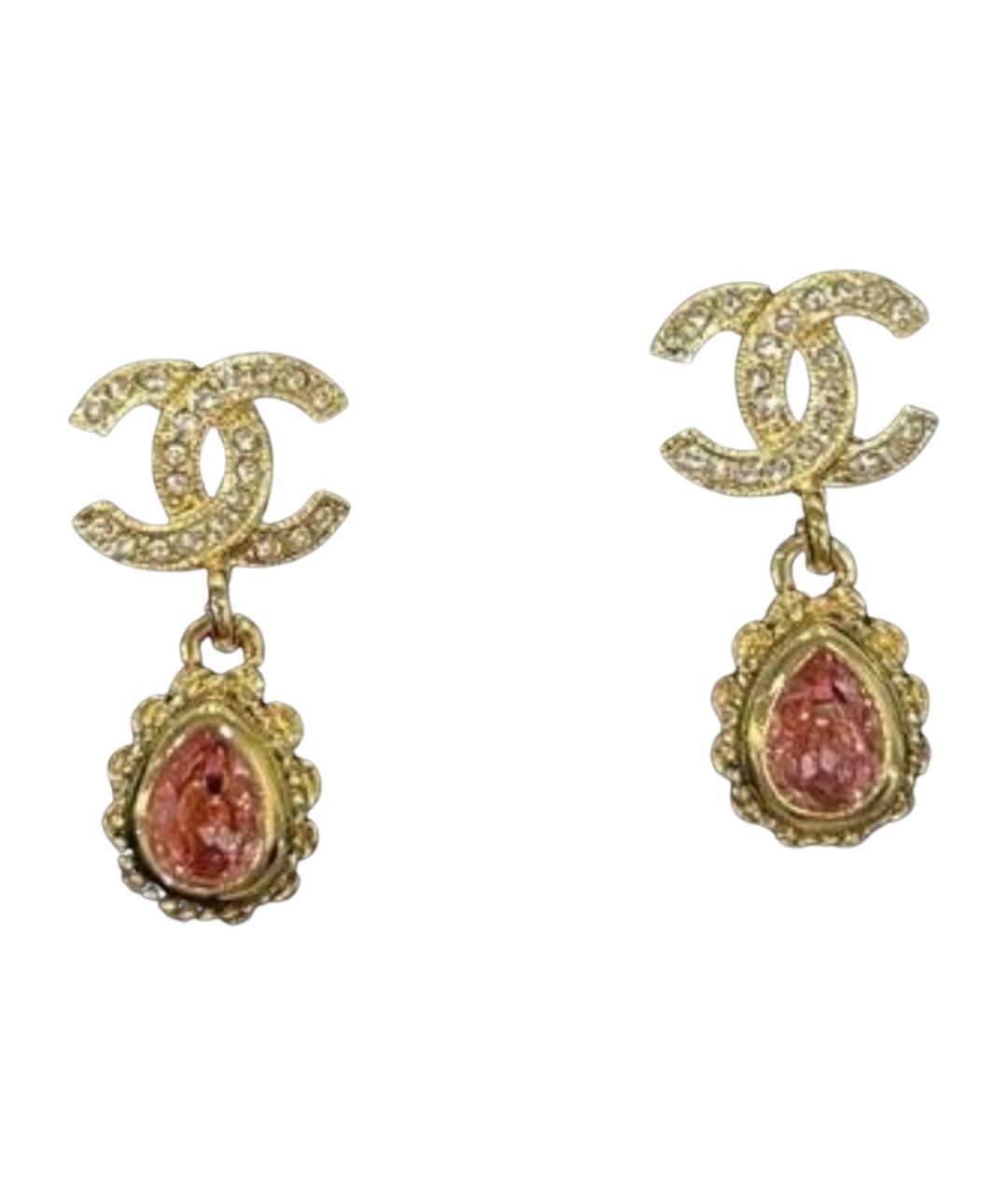 CHANEL Золотые металлические серьги, фото 1