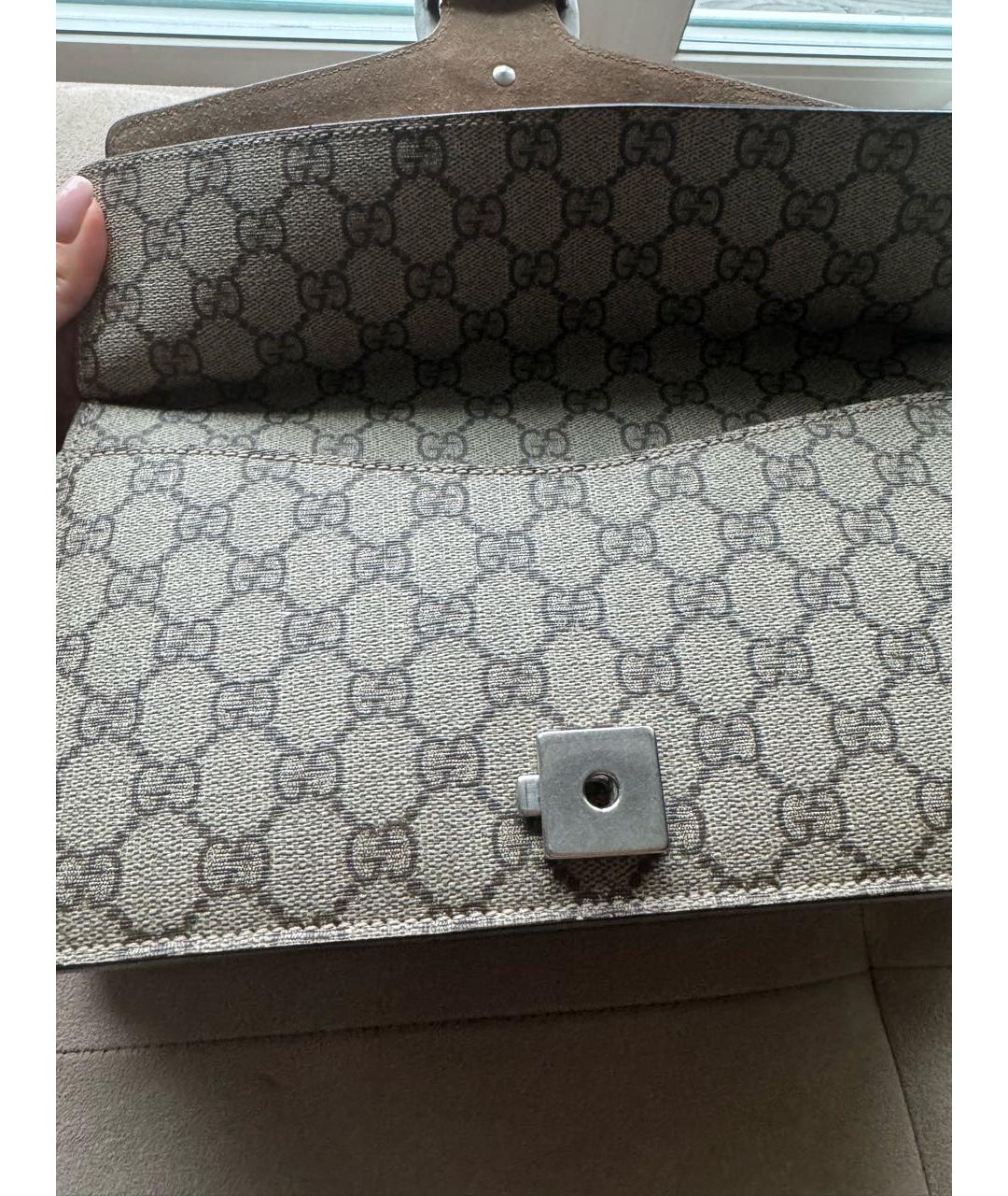 GUCCI Бежевая замшевая сумка тоут, фото 3