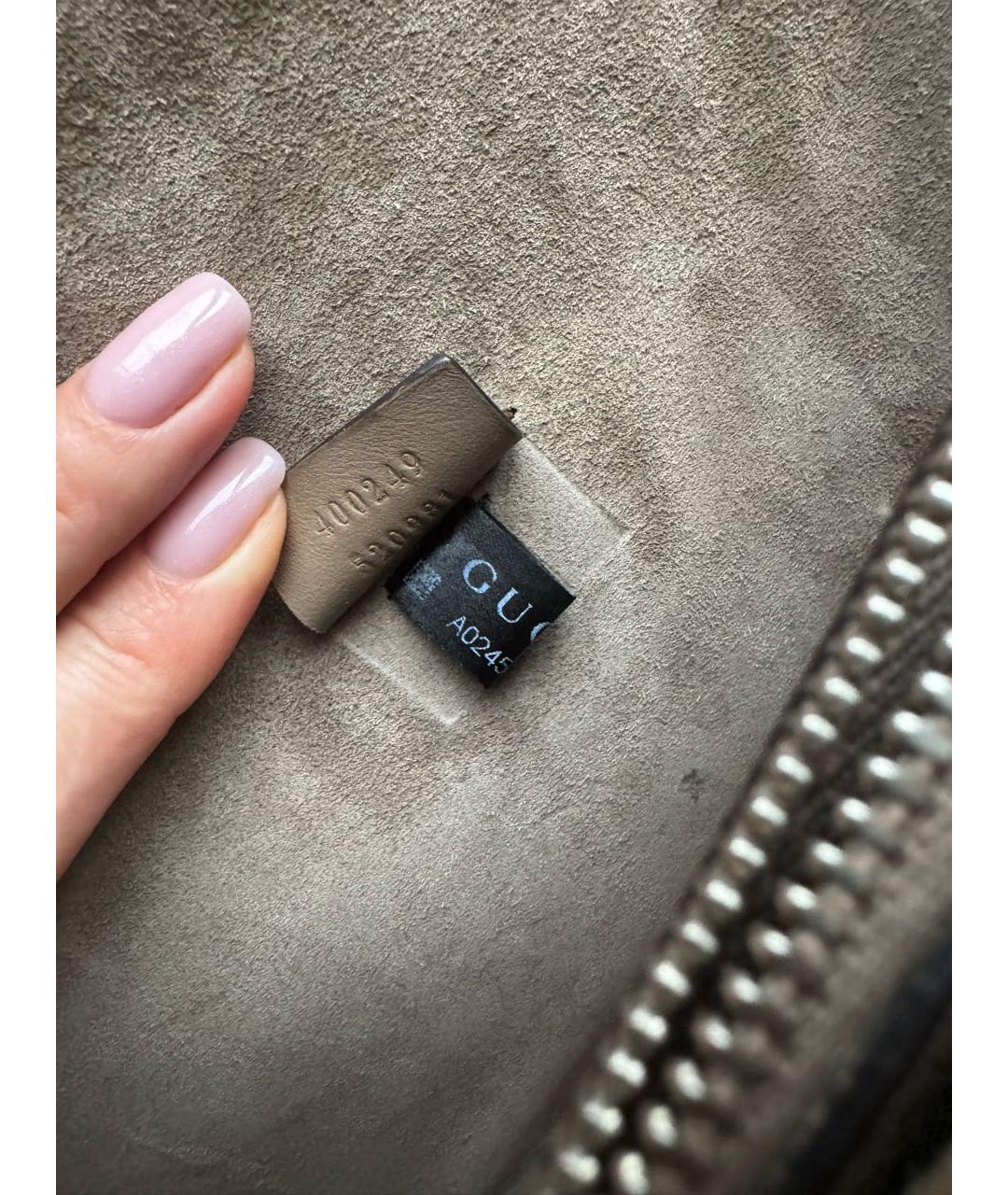 GUCCI Бежевая замшевая сумка тоут, фото 7