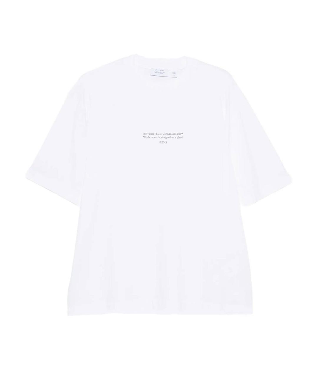 OFF-WHITE Белая хлопковая футболка, фото 1