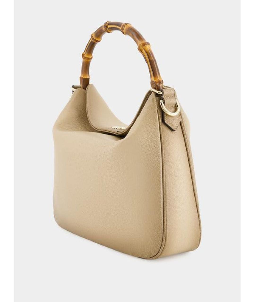 GUCCI Бежевая кожаная сумка через плечо, фото 5