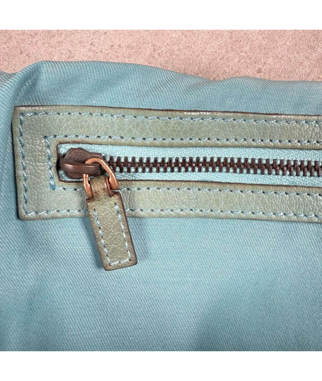 GUCCI Бирюзовая кожаная сумка тоут, фото 7