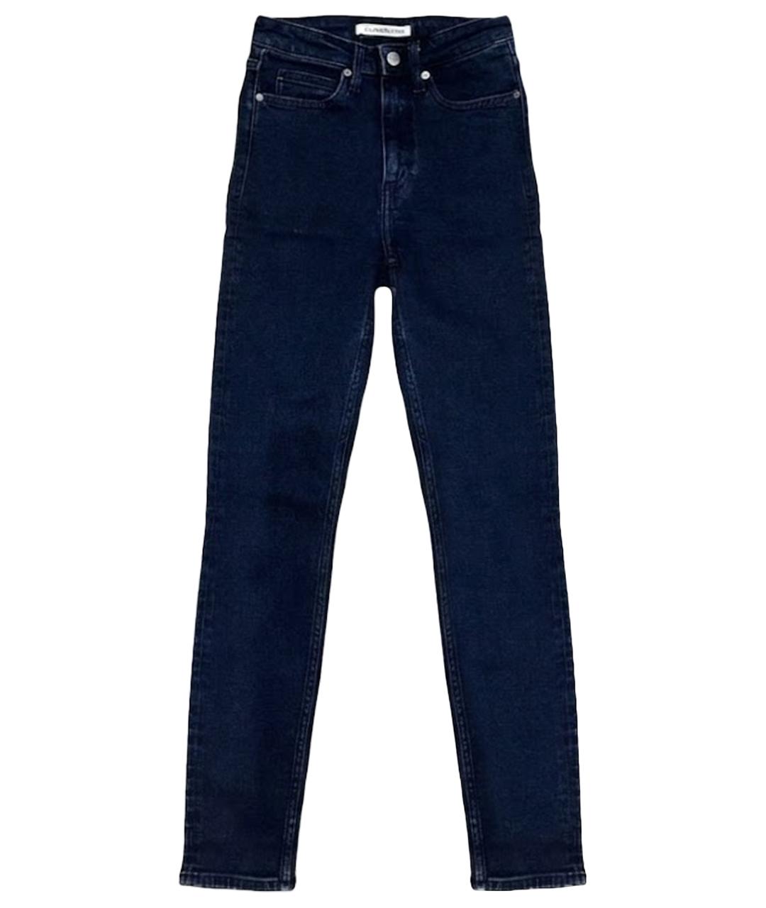 CALVIN KLEIN Темно-синие хлопковые джинсы слим, фото 1